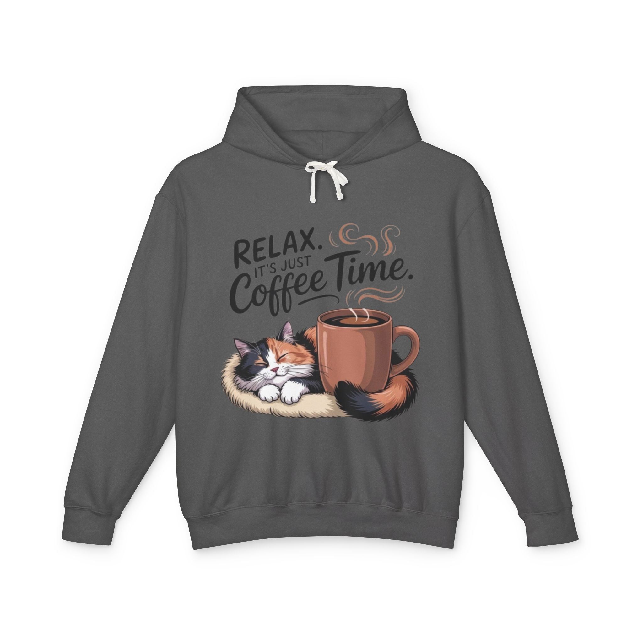 Relax, It's Just Coffee Time Hoodie — Cat & Coffee Cozy Pullover