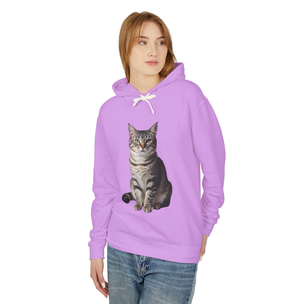 Realistic Tabby Cat Illustration Hoodie | Cat Portrait Sweatshirt
