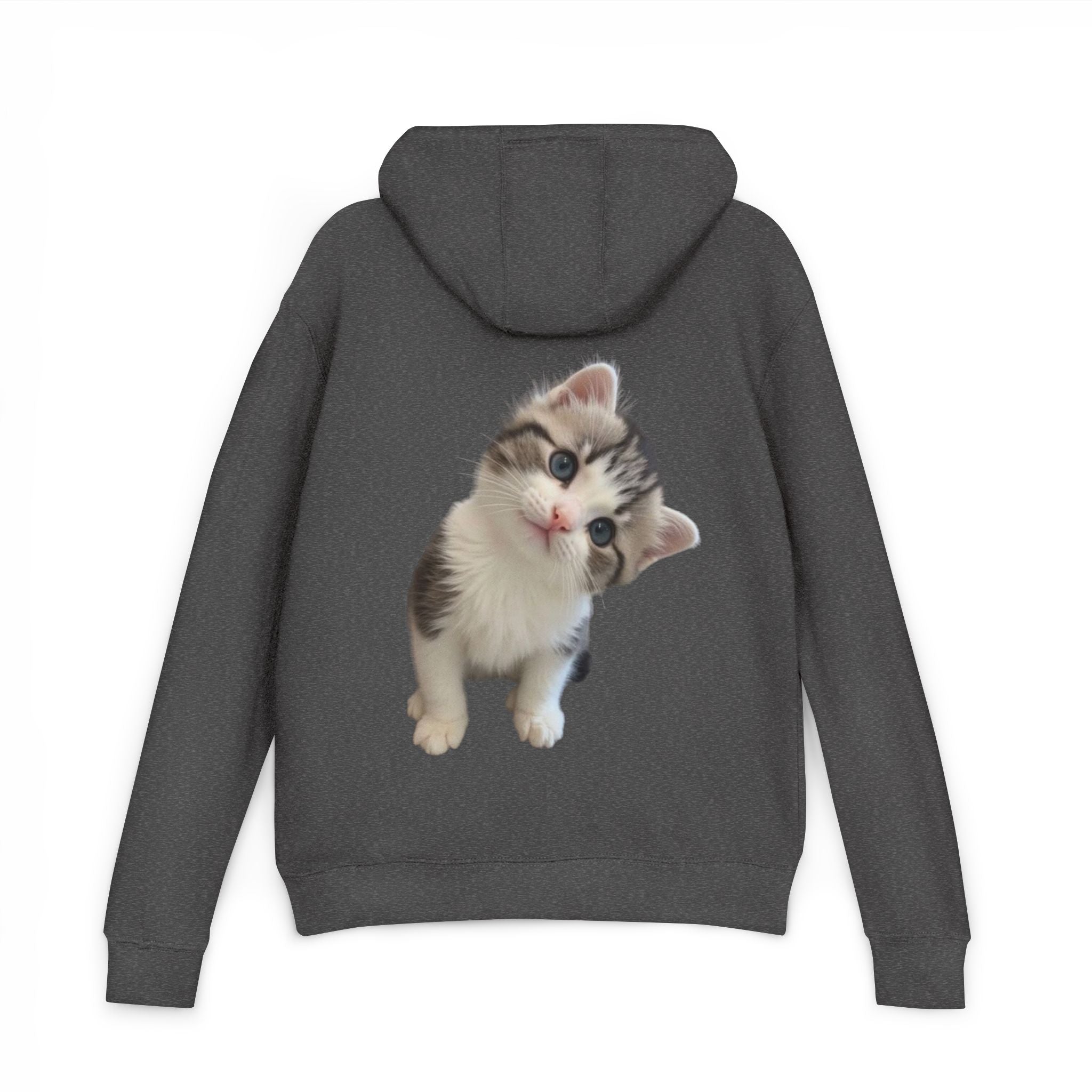 Cute Kitten Hoodie | Curious Tabby Cat Graphic on Back