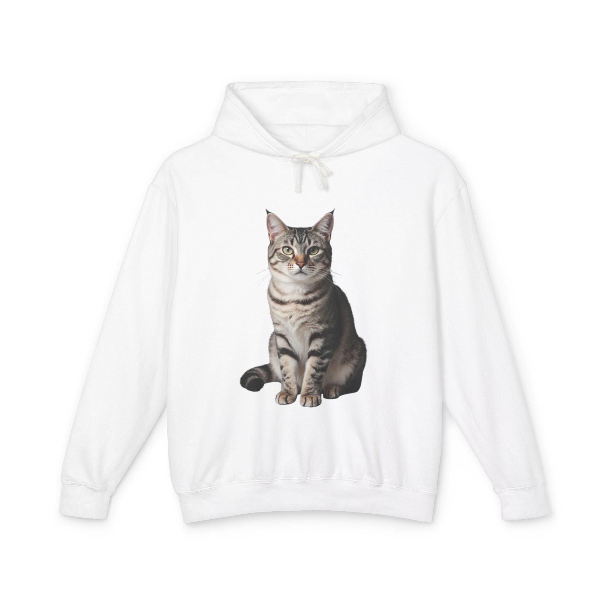 Realistic Tabby Cat Illustration Hoodie | Cat Portrait Sweatshirt