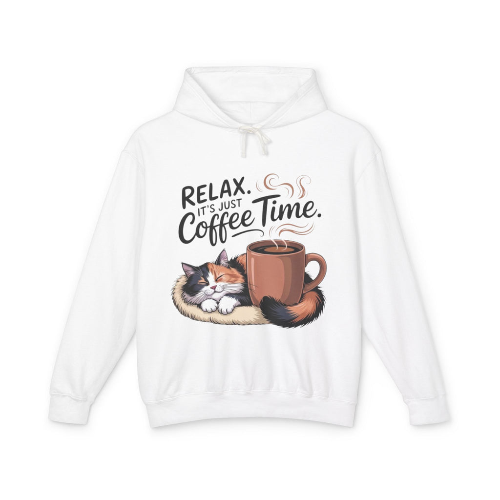 Relax, It's Just Coffee Time Hoodie — Cat & Coffee Cozy Pullover