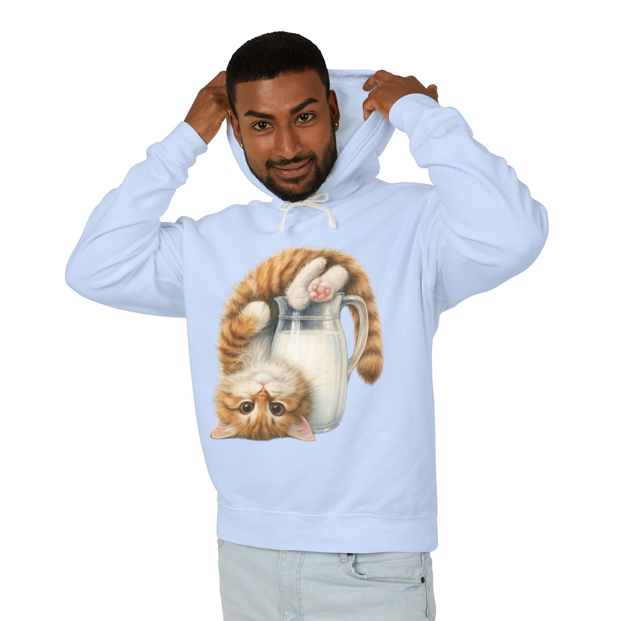 Cute Ginger Kitten in Milk Pitcher Hoodie