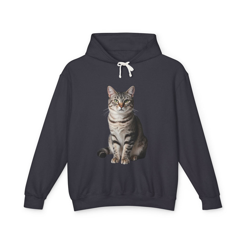 Realistic Tabby Cat Illustration Hoodie | Cat Portrait Sweatshirt
