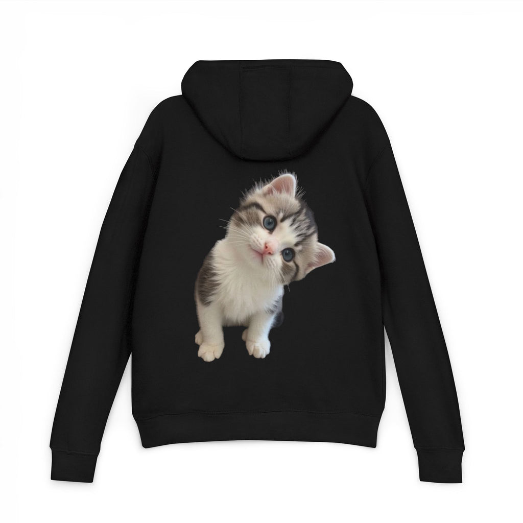 Cute Kitten Hoodie | Curious Tabby Cat Graphic on Back