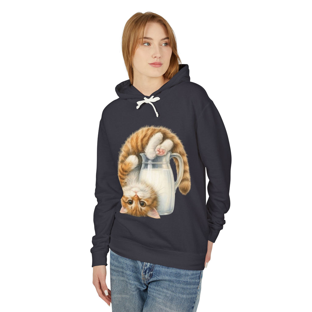 Cute Ginger Kitten in Milk Pitcher Hoodie