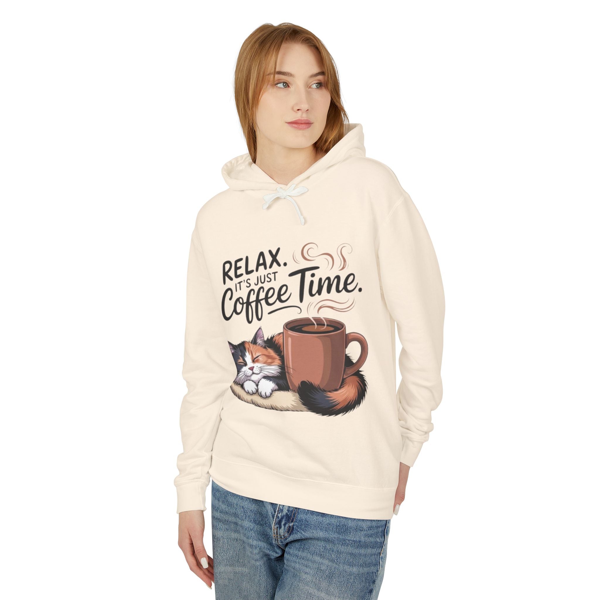 Relax, It's Just Coffee Time Hoodie — Cat & Coffee Cozy Pullover