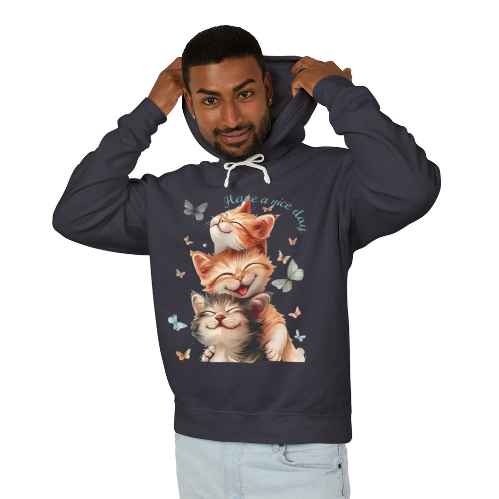 Cat Stack Hoodie – "Have a purrfect day" Cute Cat Graphic Hooded Sweatshirt