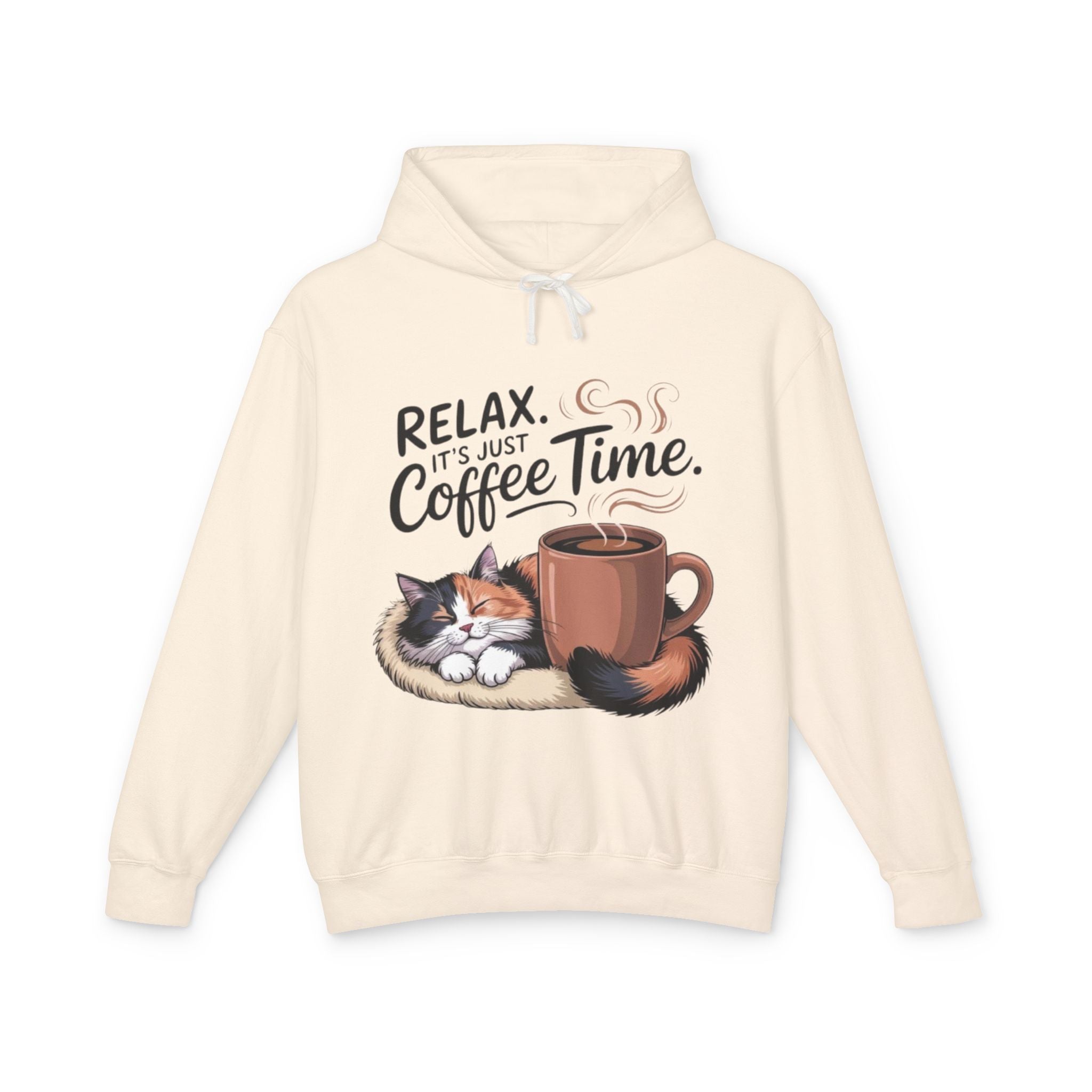 Relax, It's Just Coffee Time Hoodie — Cat & Coffee Cozy Pullover