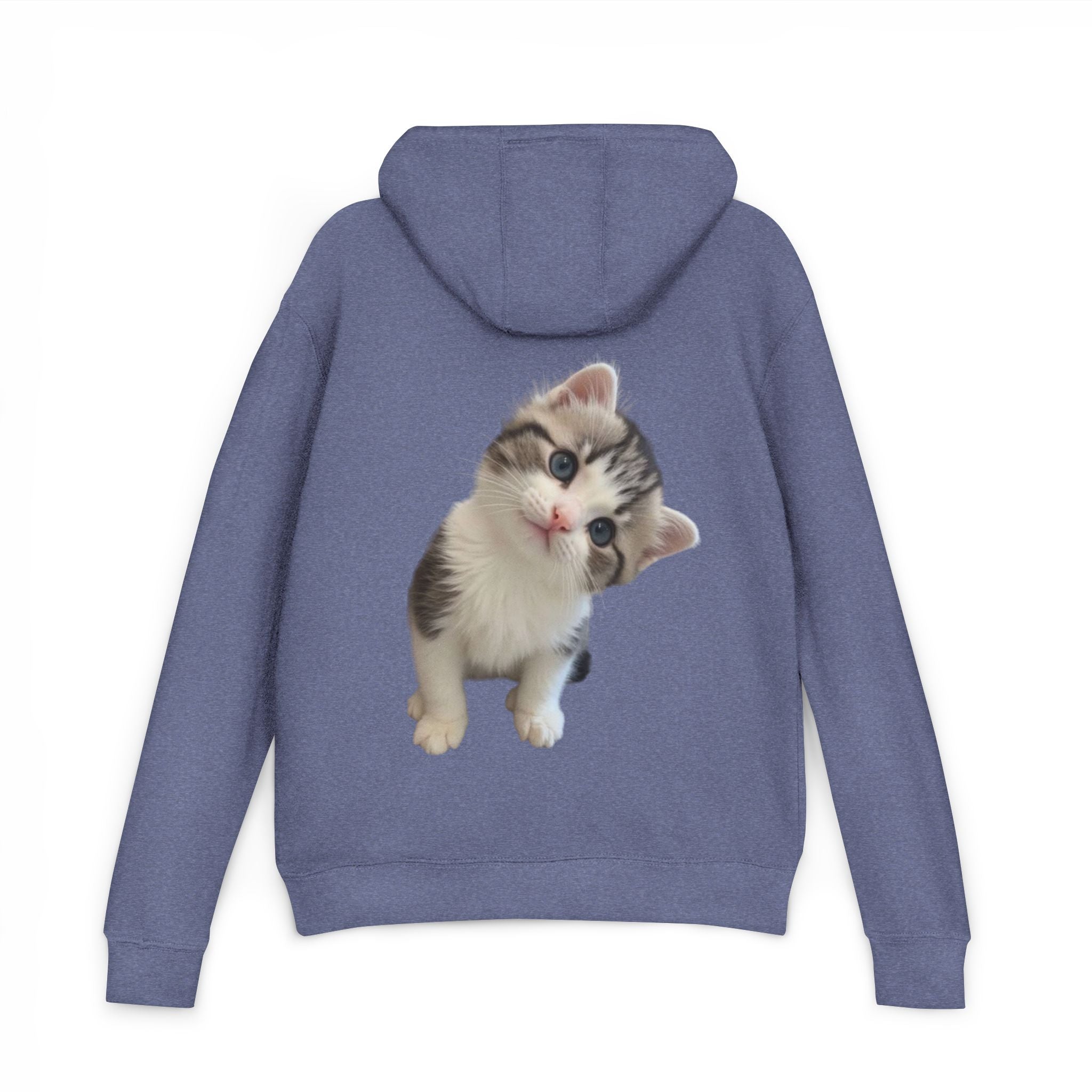 Cute Kitten Hoodie | Curious Tabby Cat Graphic on Back