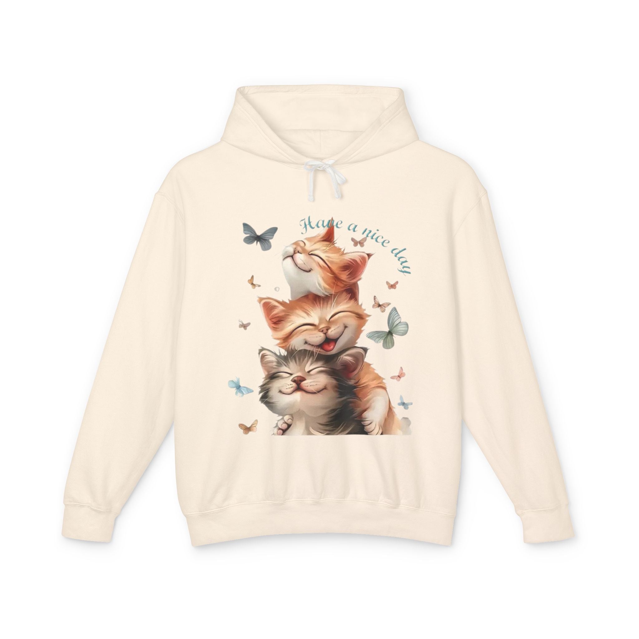 Cat Stack Hoodie – "Have a purrfect day" Cute Cat Graphic Hooded Sweatshirt