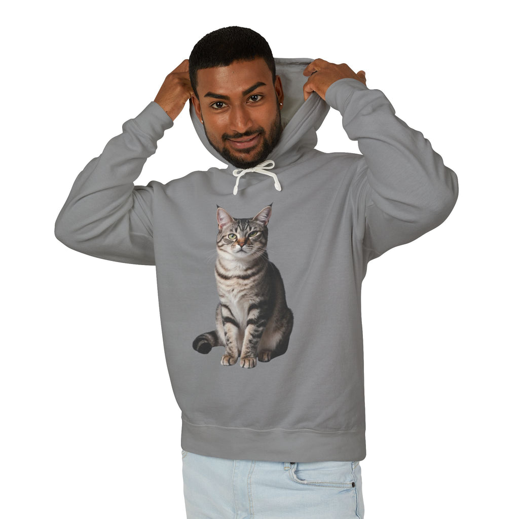 Realistic Tabby Cat Illustration Hoodie | Cat Portrait Sweatshirt