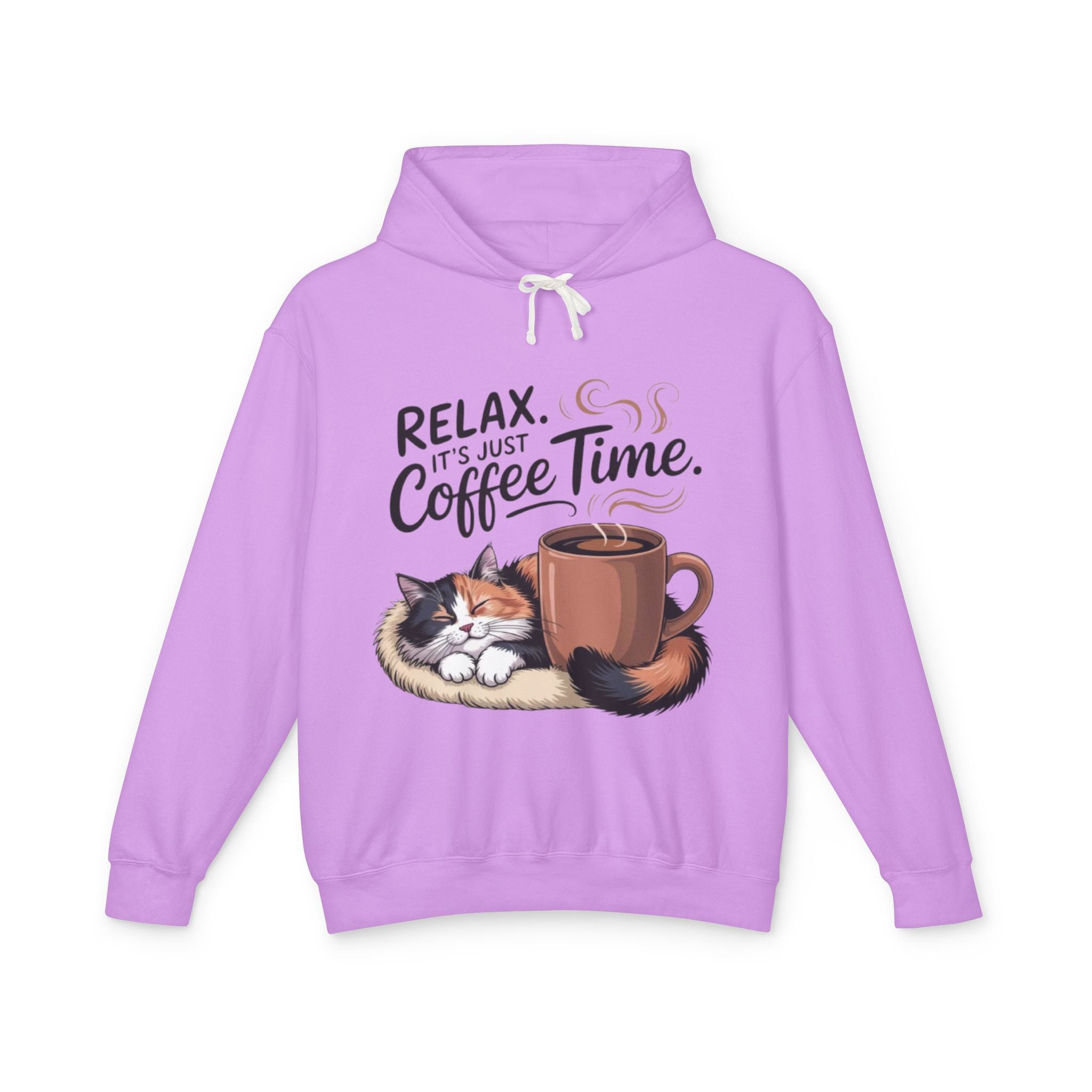Relax, It's Just Coffee Time Hoodie — Cat & Coffee Cozy Pullover