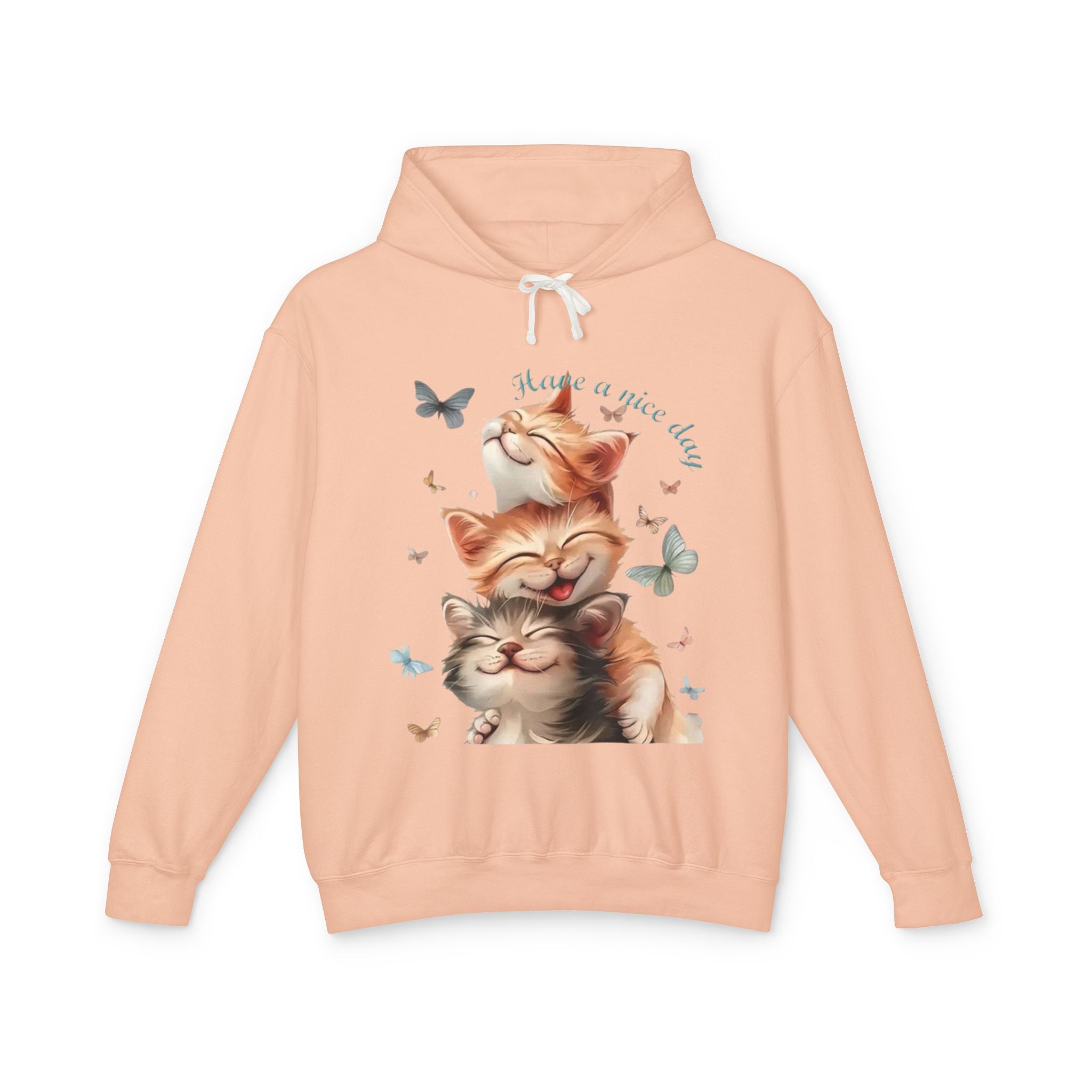 Cat Stack Hoodie – "Have a purrfect day" Cute Cat Graphic Hooded Sweatshirt