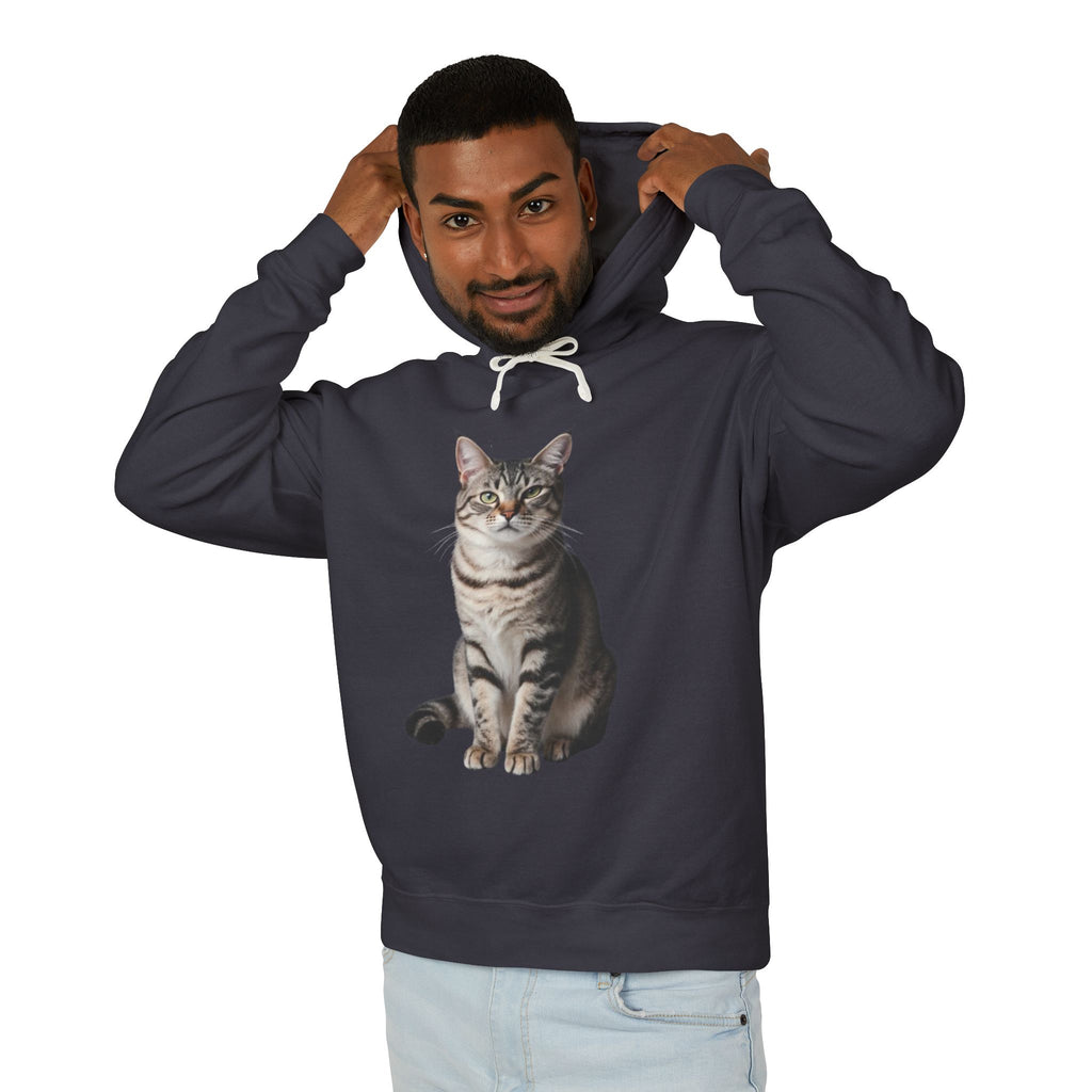 Realistic Tabby Cat Illustration Hoodie | Cat Portrait Sweatshirt