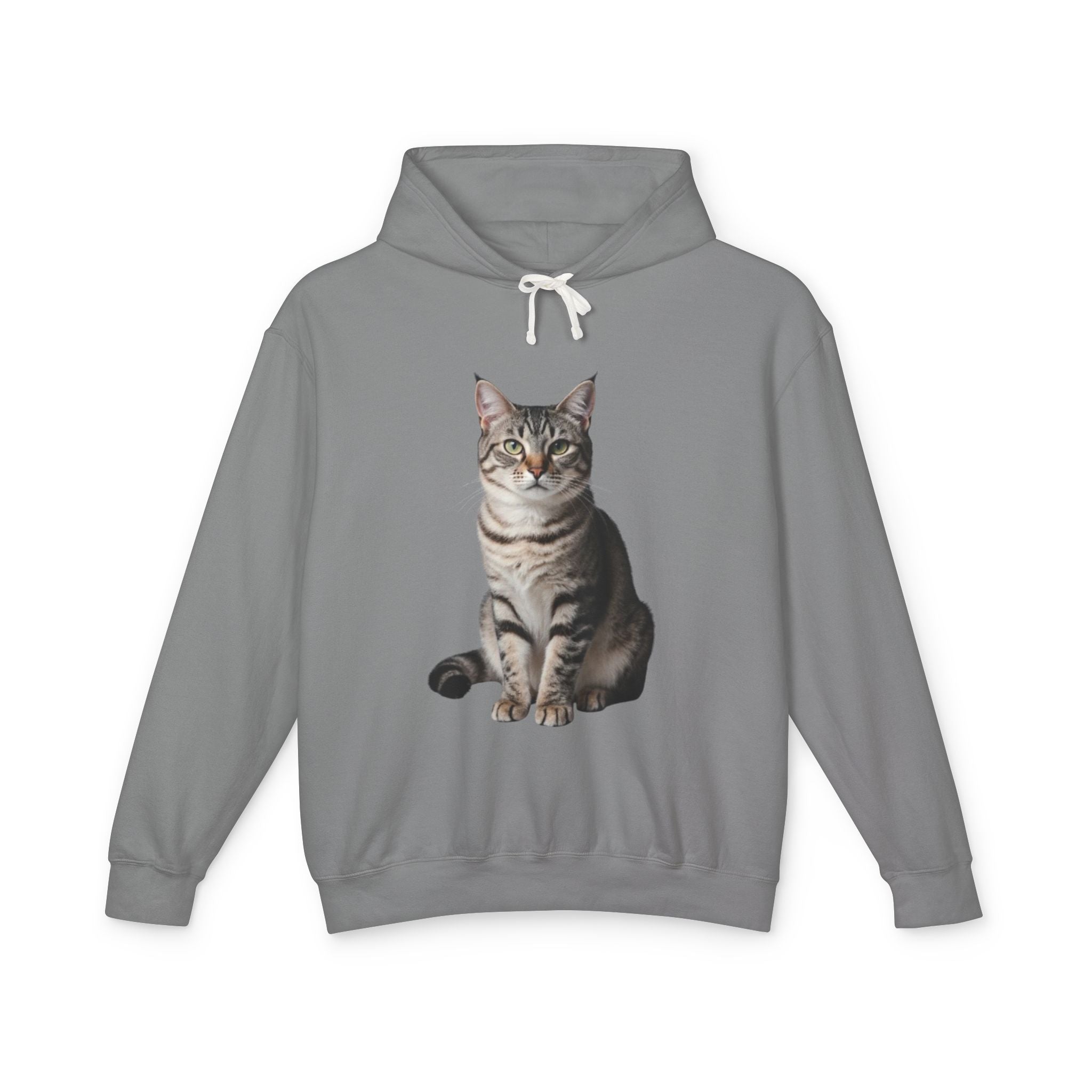 Realistic Tabby Cat Illustration Hoodie | Cat Portrait Sweatshirt