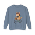 Cat on Bicycle Sweatshirt | Cute Kitten Cycling Illustration