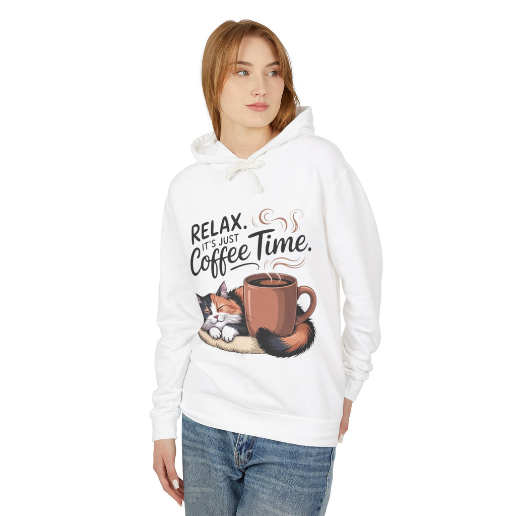 Relax, It's Just Coffee Time Hoodie — Cat & Coffee Cozy Pullover