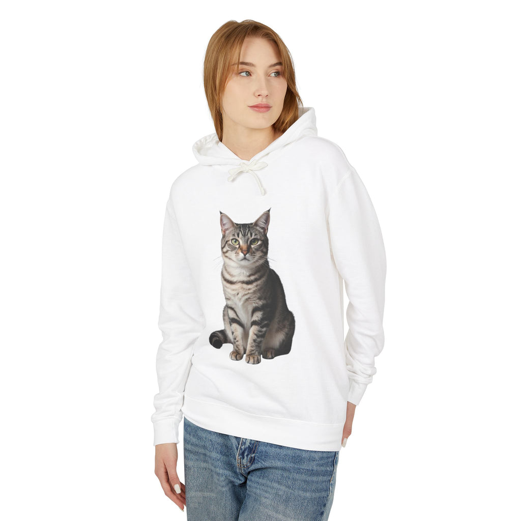 Realistic Tabby Cat Illustration Hoodie | Cat Portrait Sweatshirt