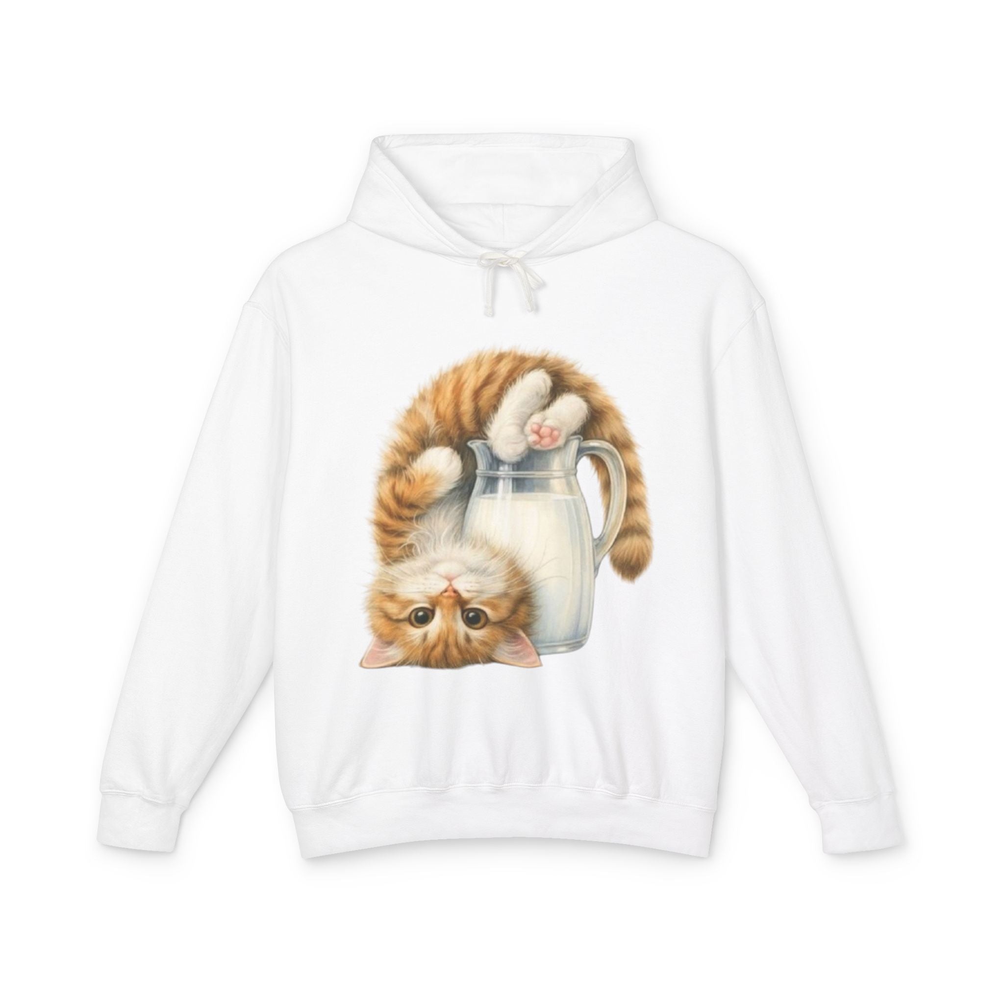 Cute Ginger Kitten in Milk Pitcher Hoodie