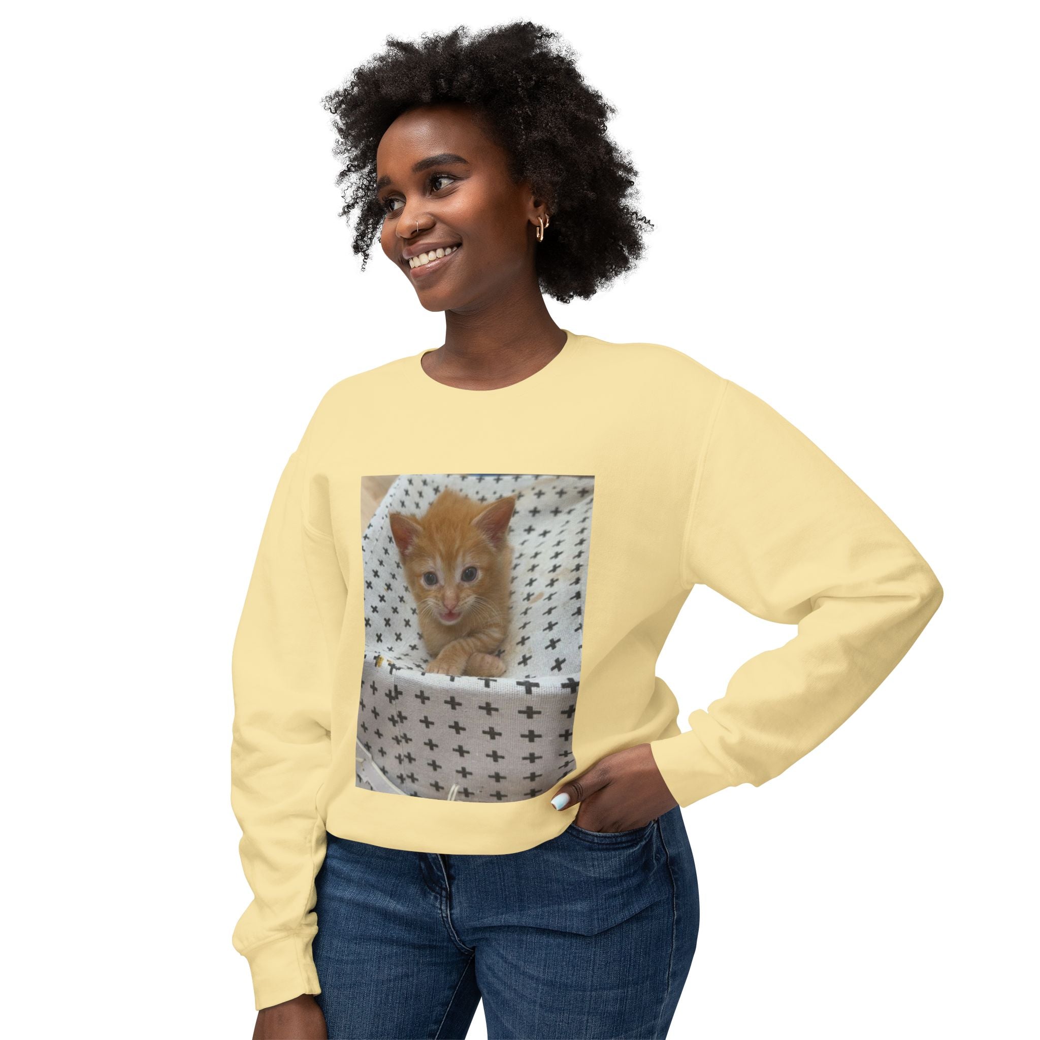 Orange Kitten Photo Sweatshirt | Cute Cat Crewneck