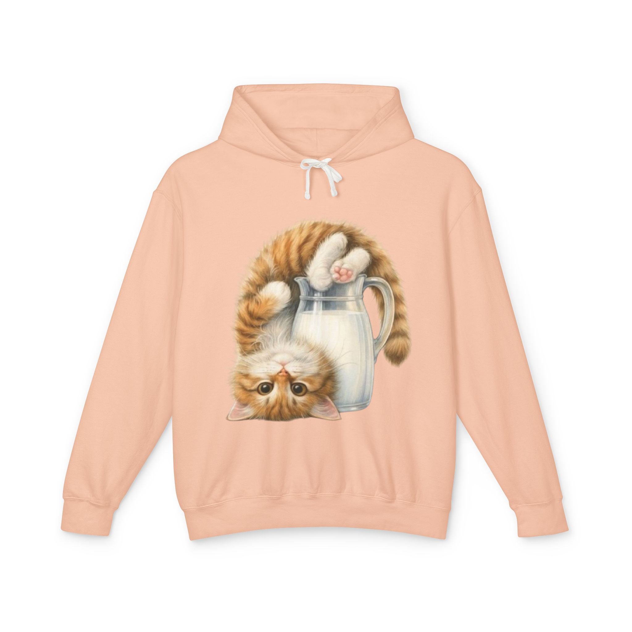 Cute Ginger Kitten in Milk Pitcher Hoodie