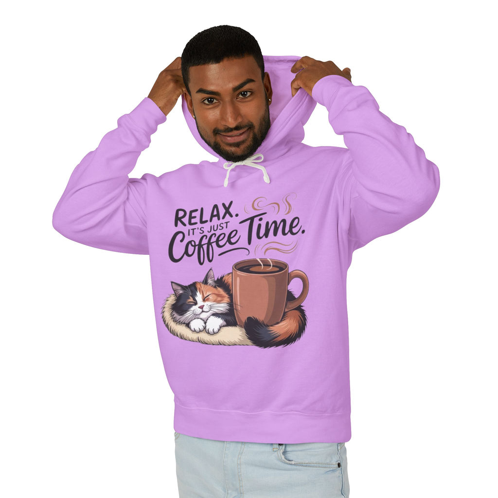 Relax, It's Just Coffee Time Hoodie — Cat & Coffee Cozy Pullover
