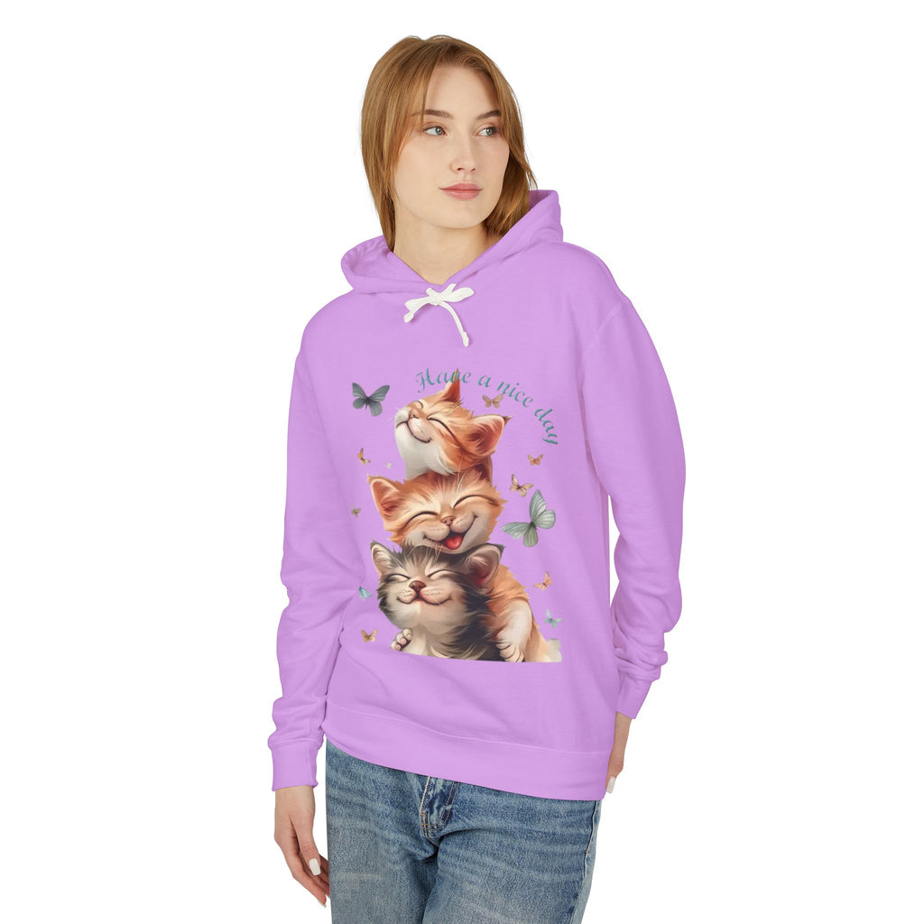 Cat Stack Hoodie – "Have a purrfect day" Cute Cat Graphic Hooded Sweatshirt