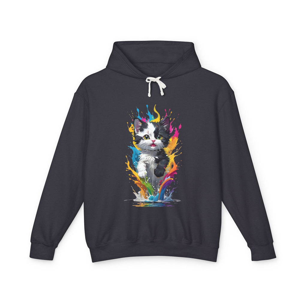 Color Splash Kitten Hoodie | Watercolor Cat Art, Paint Splash Pullover
