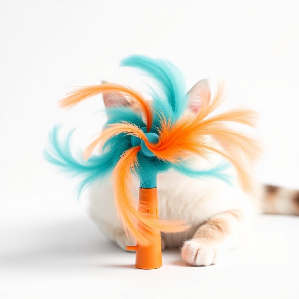 Interactive Feather Spinner Cat Toy