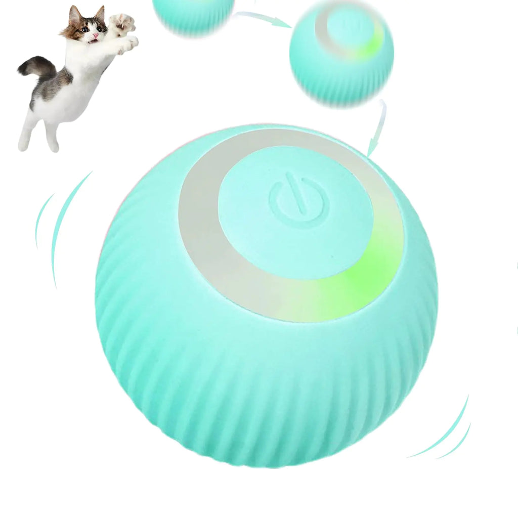 FOTN Power Ball 2.0 Cat ToysInteractive Cat Ball Toy with LED Lights Automatic Moving Rolling Ball for Indoor Cats (Olive Brown)